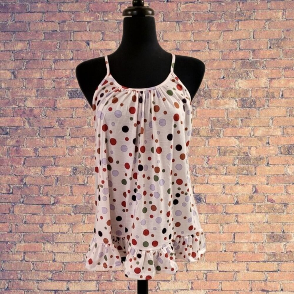 Polka Dot Ruffle Sleeve Top